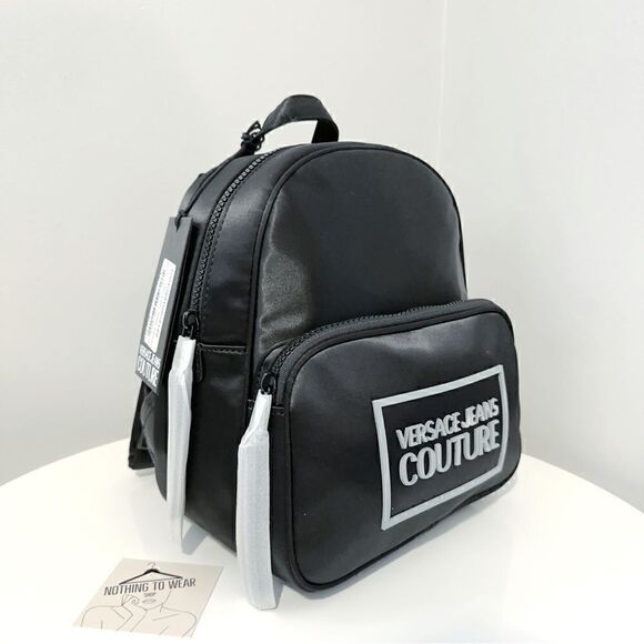 ⭕️ VERSACE JEANS Backpack Black Nylon Designer Logo main image 7